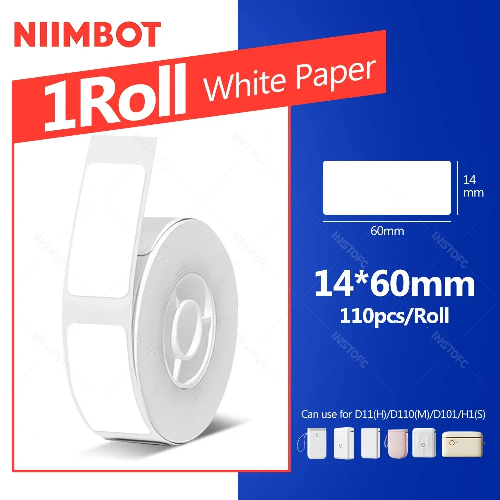 Niimbot Thermal Label Paper – Waterproof White Tape D11 D110