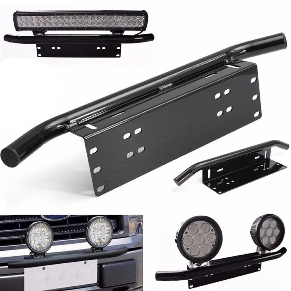 Universal Aluminum Auxiliary Light & License Plate Bracket