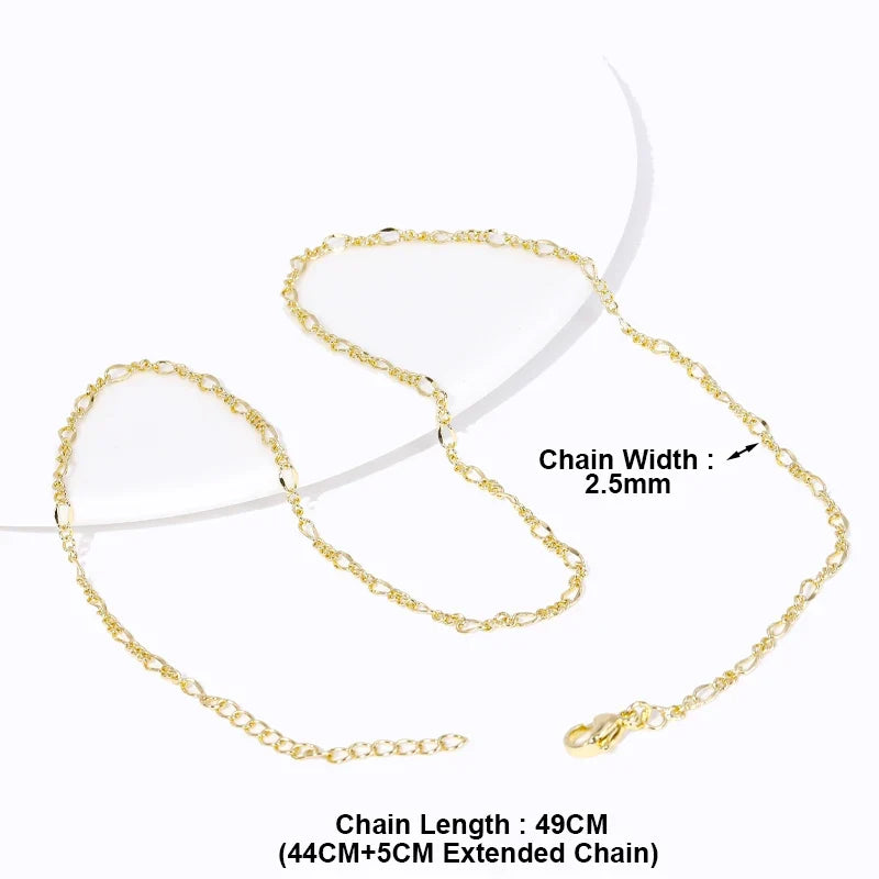 18K Gold Plated Brass 2.5mm Thin Chain Necklace – DIY Jewelry