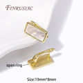 18K Gold Plated Shell Rectangle Earring Hooks for DIY Jewelry