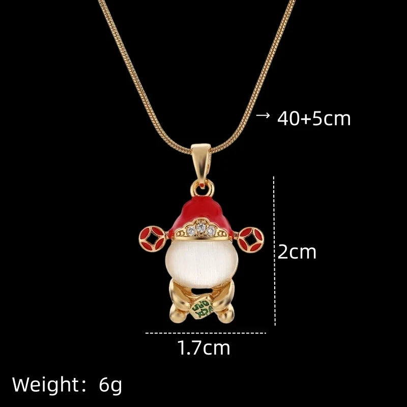 Women's Gold-Plated Copper Pendant Necklace – Steel Chain