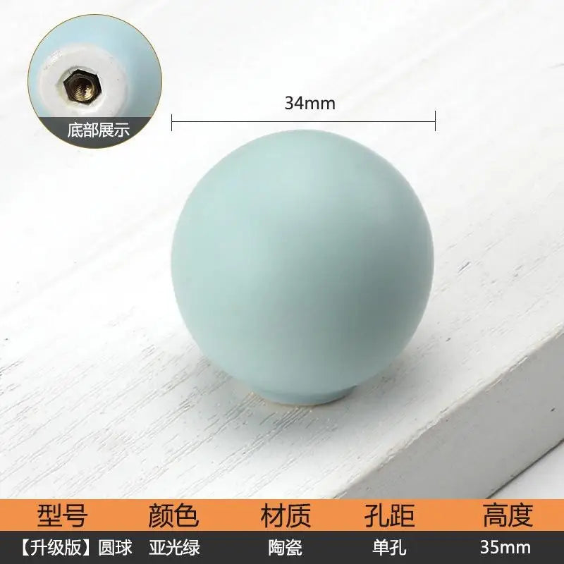Nordic Ceramic Macaron Kids Cabinet Knobs & Drawer Handles