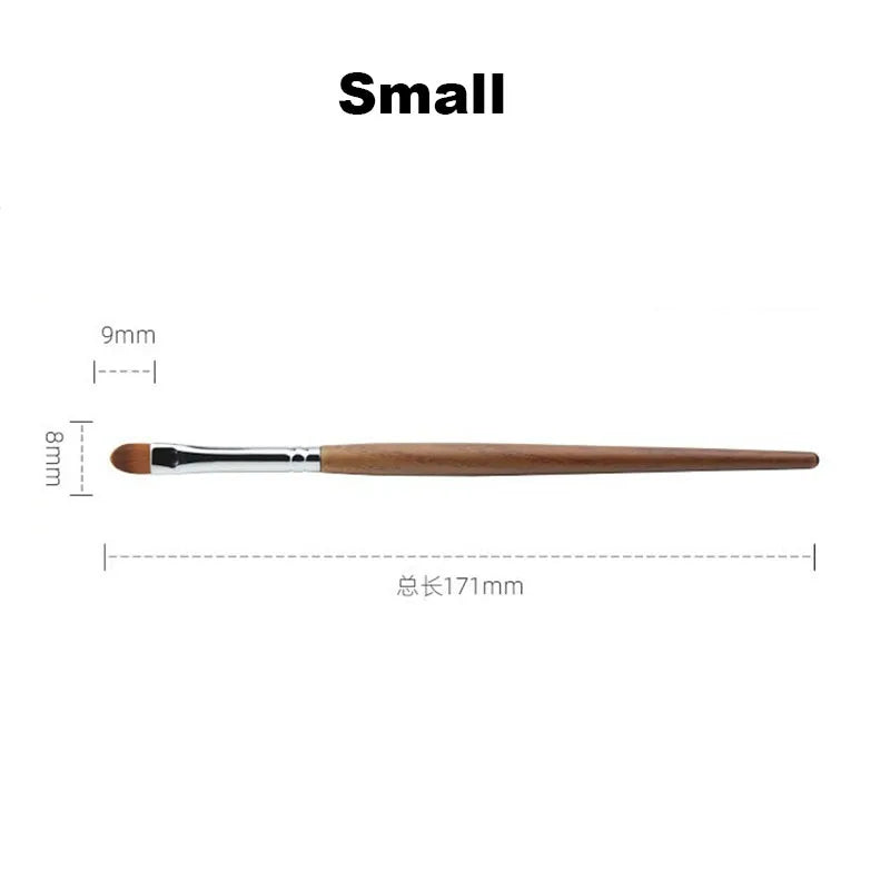 Solid Wood Handle Concealer Brush Set | Oval Flat Head