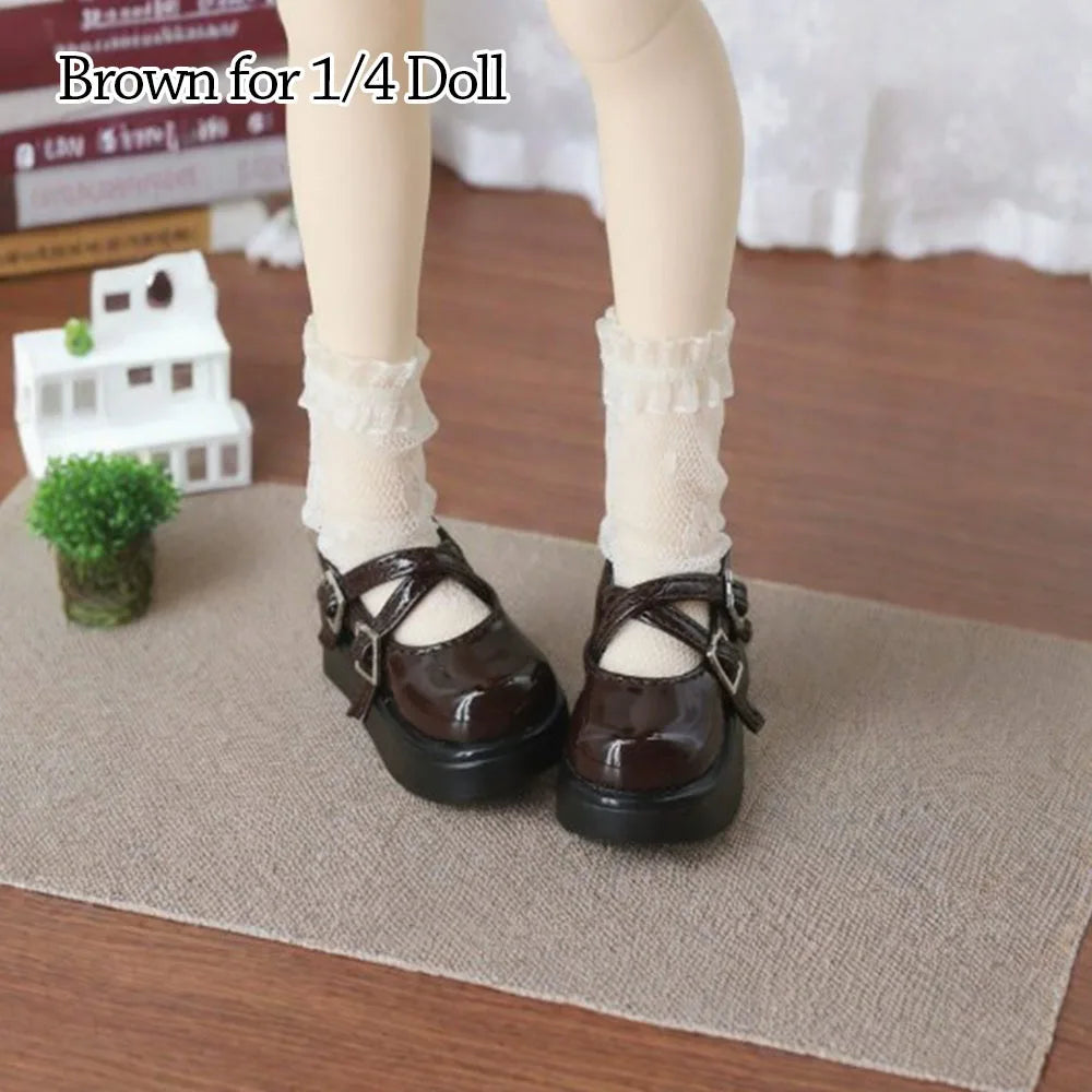 PU Leather High Heel Shoes for 1/3 & 1/4 BJD Dolls 45/60cm