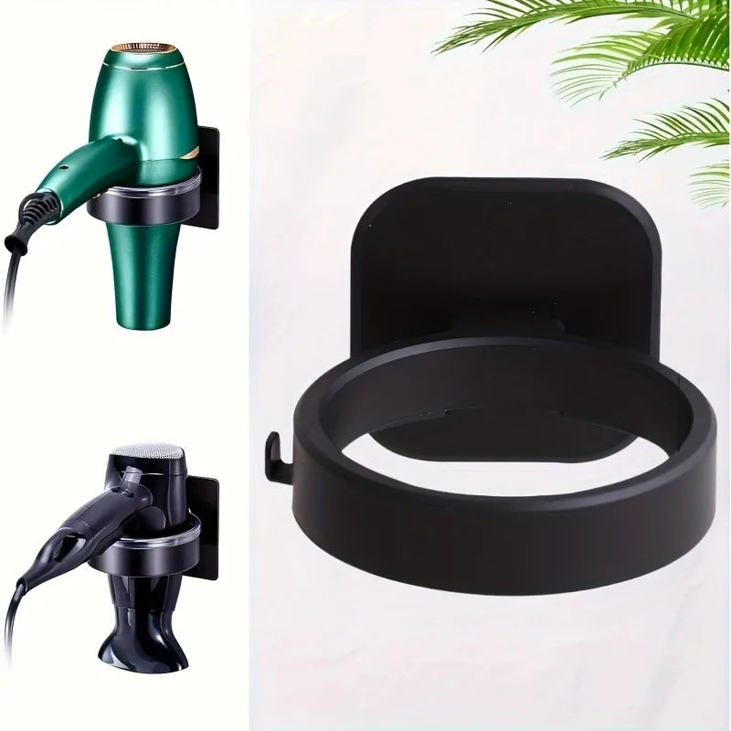 Wall-Mounted Hair Dryer Holder & Bathroom Beauty Organizer