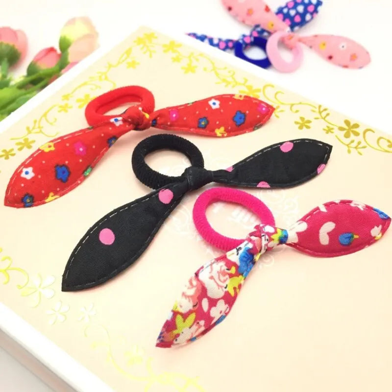 Bunny Ear Hair Bands 24 Mixed Colors – Nylon Cotton Elastics