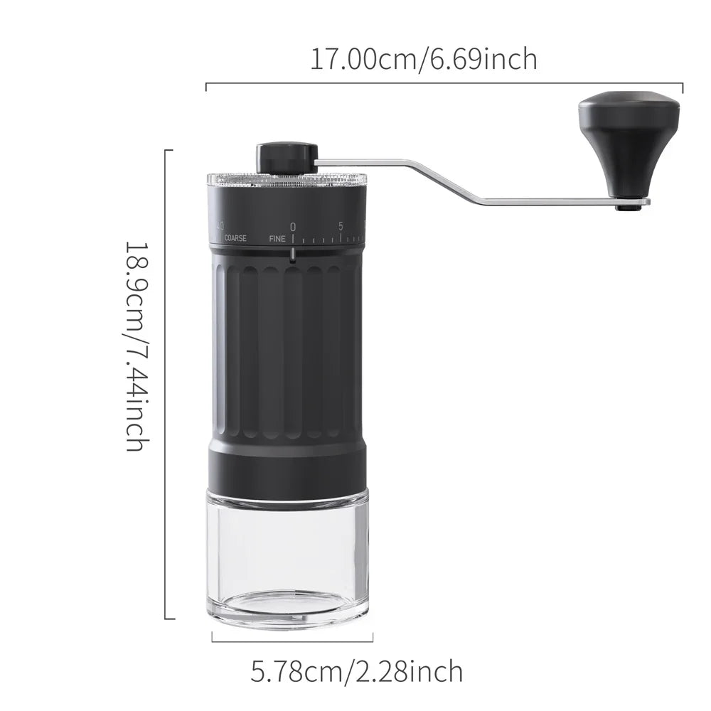 CLITON Manual Coffee Grinder – 40-Gear Ceramic Burr Portable