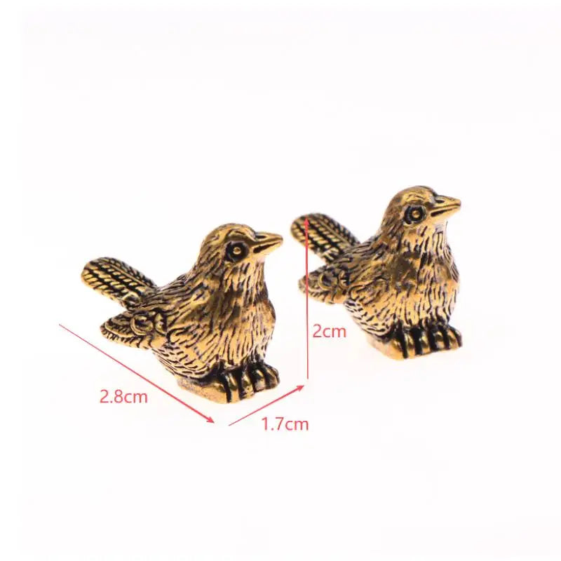 4pcs Mini Brass Bird Ornaments for Birdbaths & Garden Bowls
