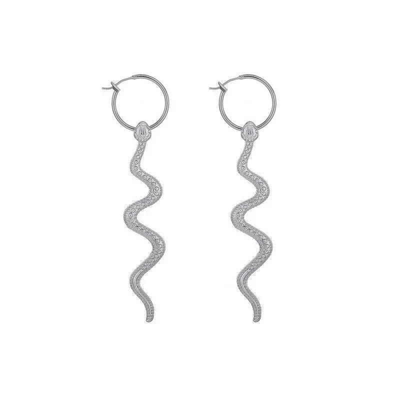 Vintage Snake Dangle Stud Earrings – Zinc Alloy Animal Style