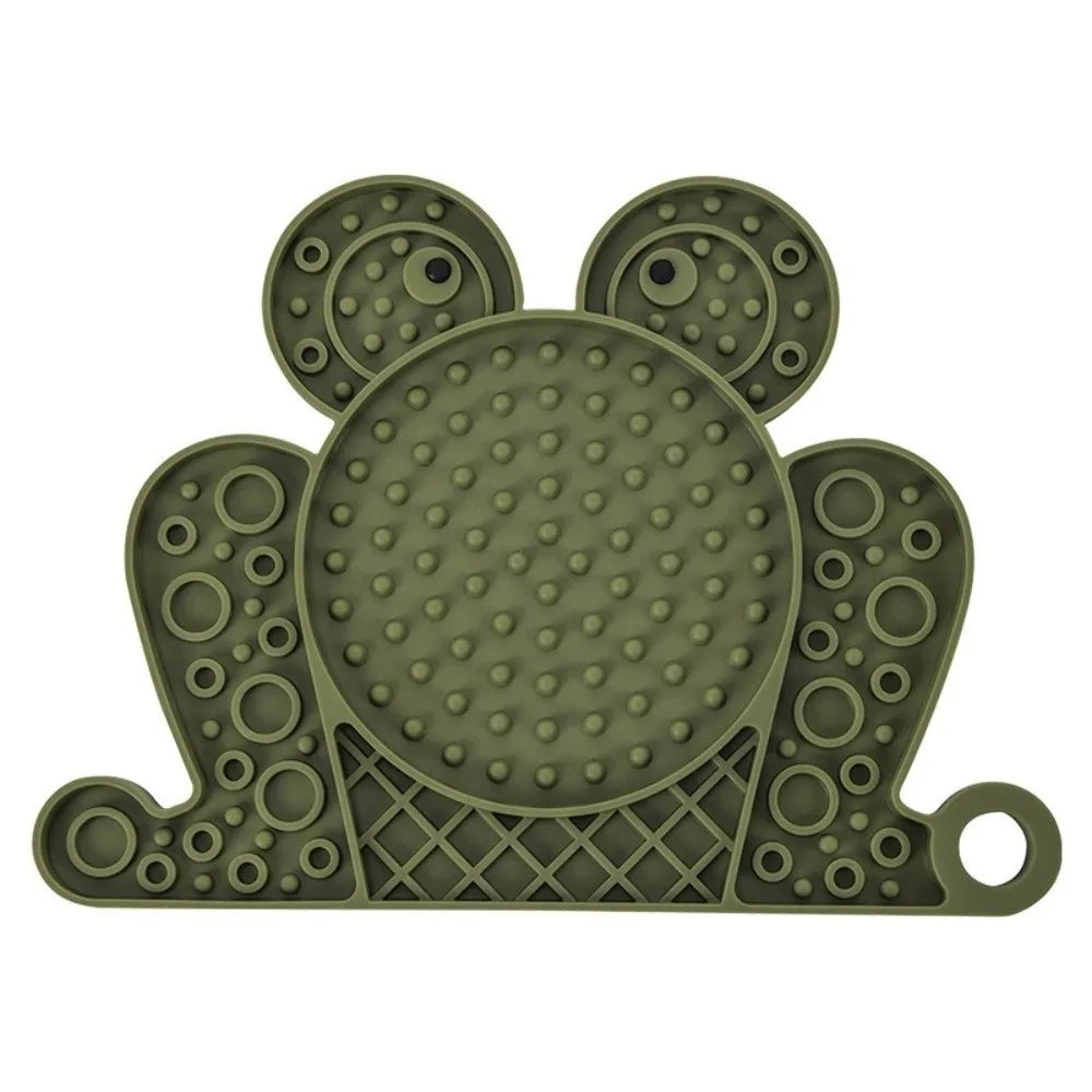 Silicone Slow Feeder Lick Mat – Frog & Fish Shape for Dogs