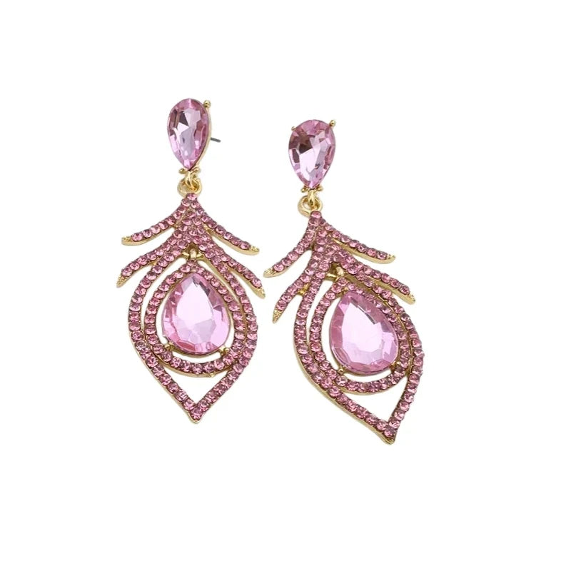 Women's Rhinestone Drop Earrings | 14K Gold Plated Alloy