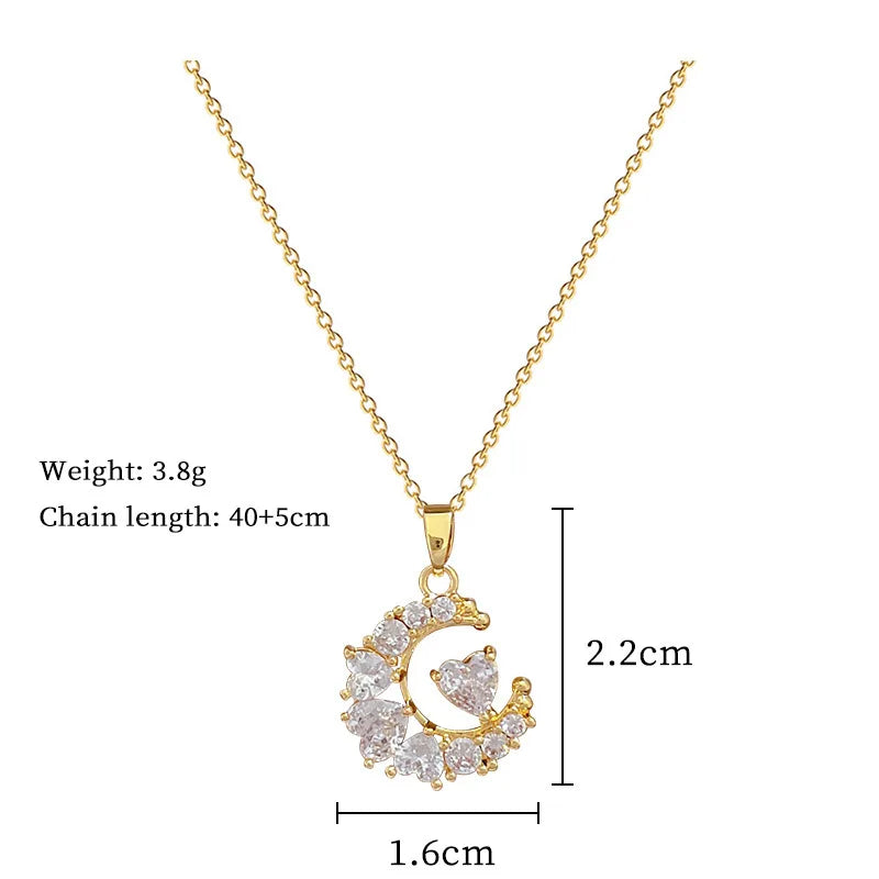 Women's Gold Heart Pendant Necklace – Copper & Stainless Steel