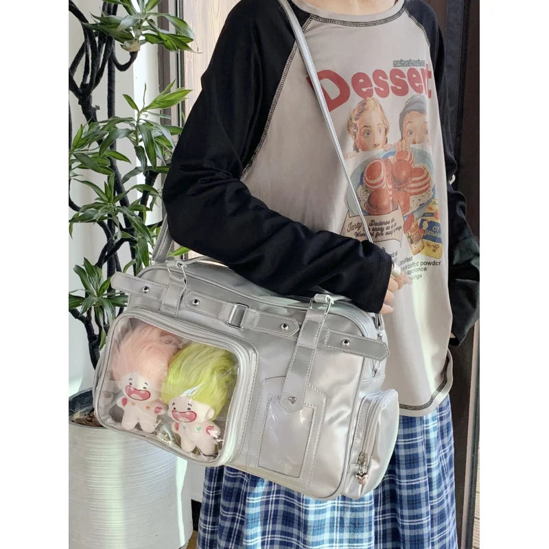 Nixie 2D Anime Purple Boston Bag – Large Shoulder & Crossbody