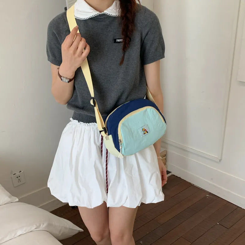 Women's Color-Block Crossbody Bag – Lightweight Satchel