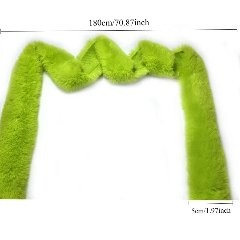 Lime Green & White Faux Fur Christmas Garland 7FT