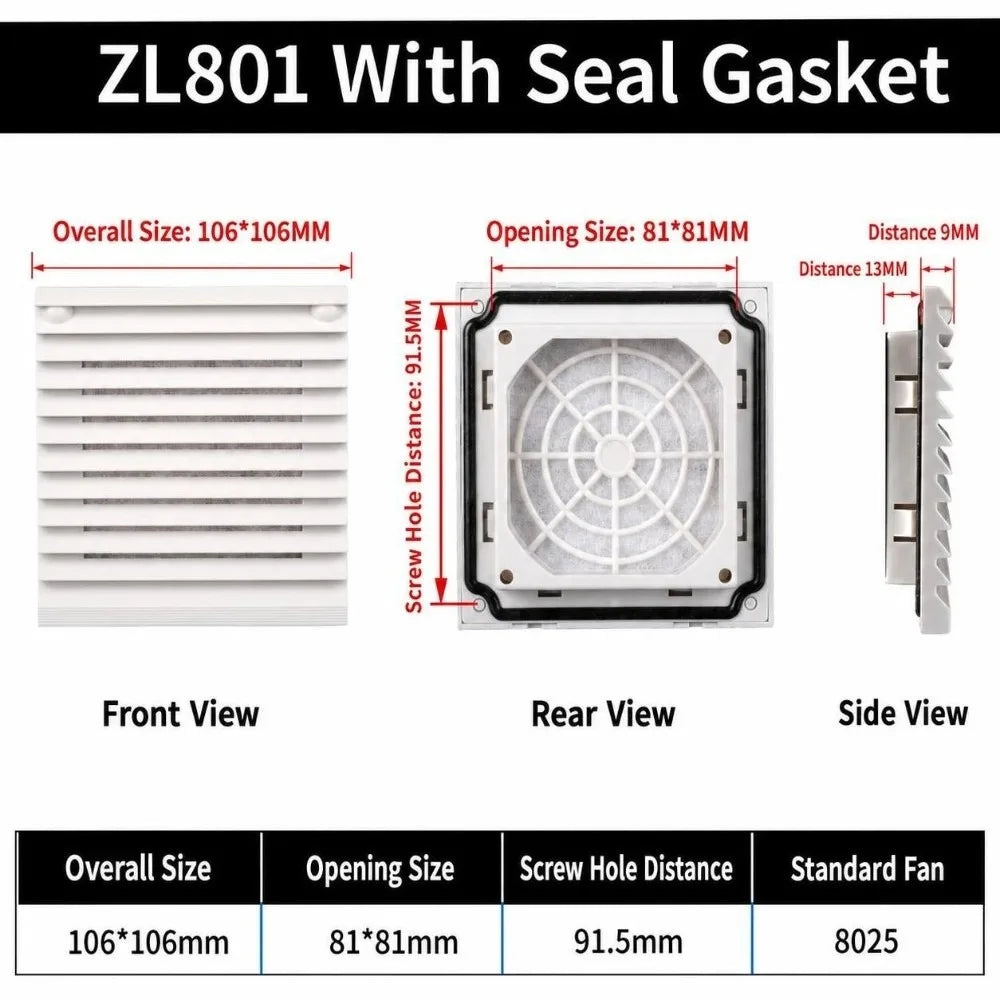 ABS Vent Grille Dustproof Waterproof Louver Fan Cover
