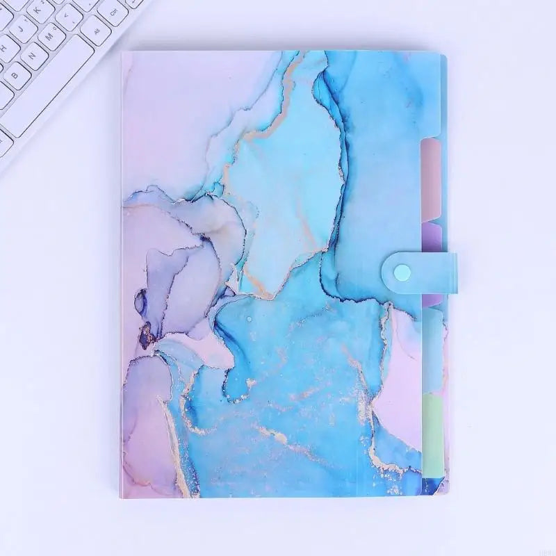 Plastic File Folder with Button Closure & Divider Sections
