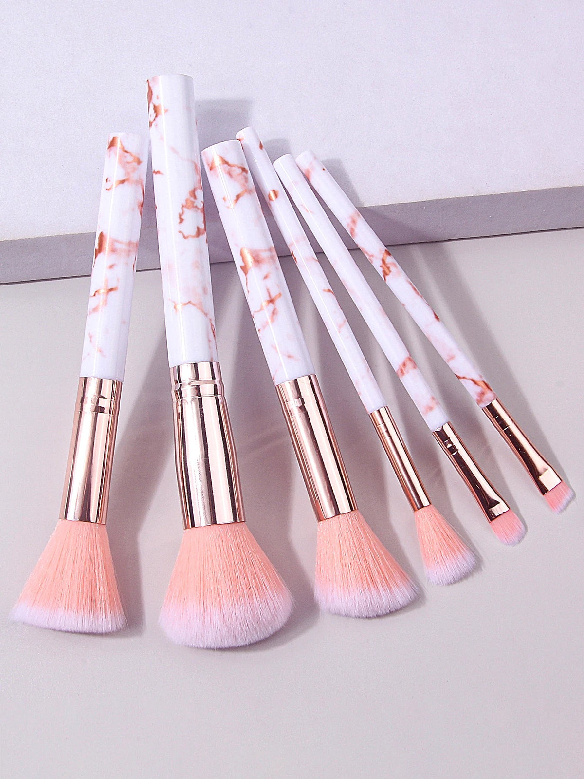 Pink 6-Piece Makeup Brush Set – Blush, Contour & Eyeshadow