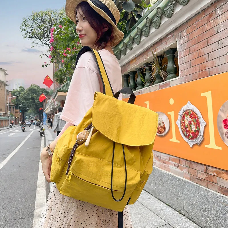 Large Capacity Women's Canvas Backpack – Korean Style Bag