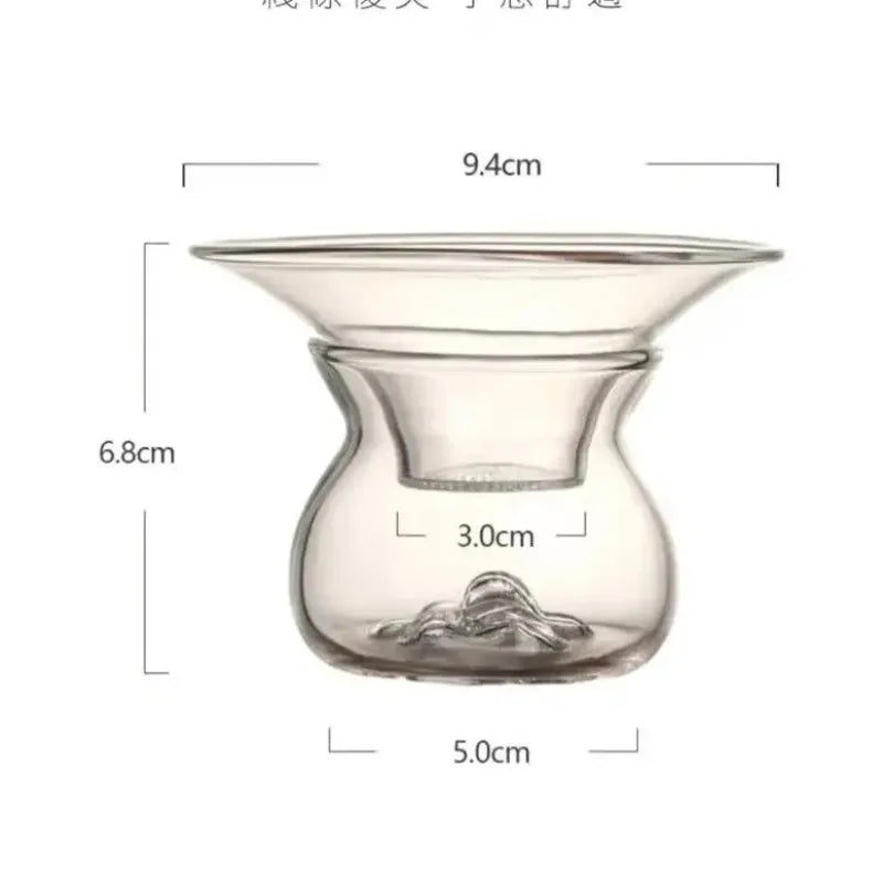 Luxury Transparent Glass Tea Filter Set – 2-Piece Large Caliber