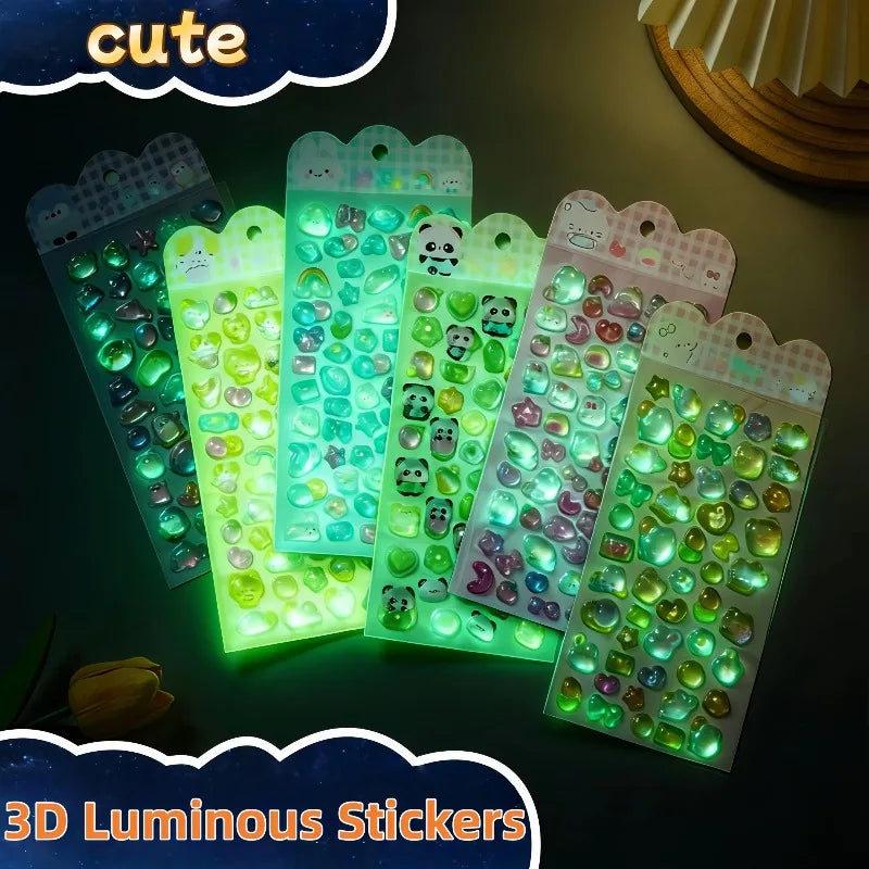 3D Embossed Cartoon Stickers – Luminous & Non-Luminous