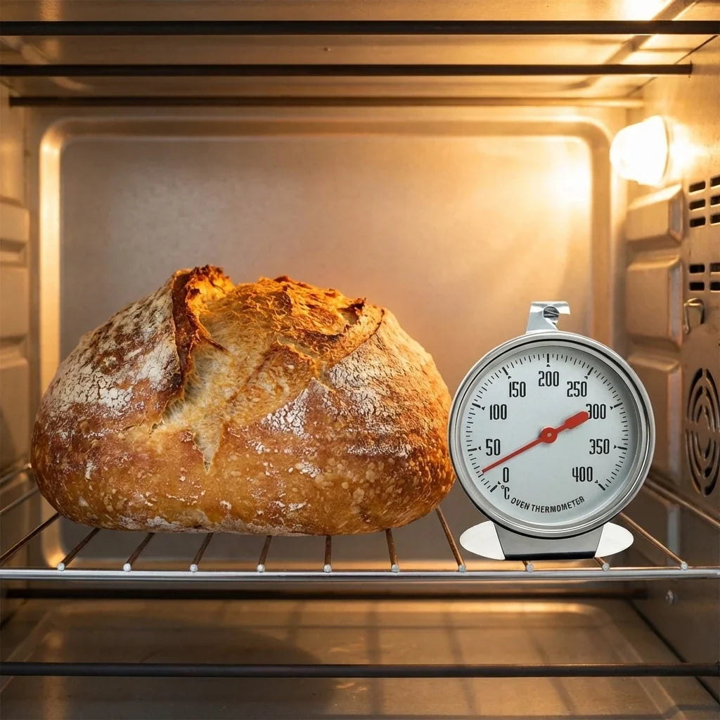 Stainless Steel Oven Thermometer 0–400°C Large Dial | Hang or Stand