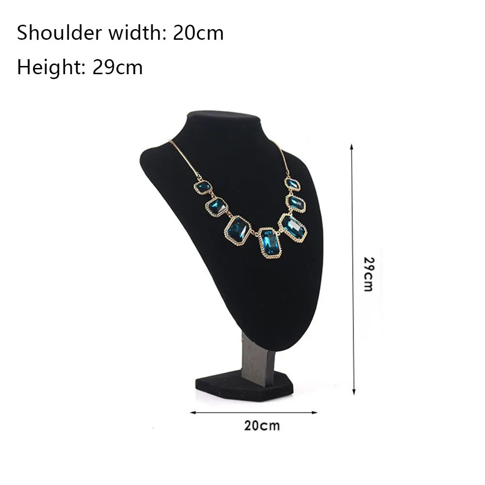 Velvet Jewelry Display Stand Necklace Bust Holder Organizer Rack