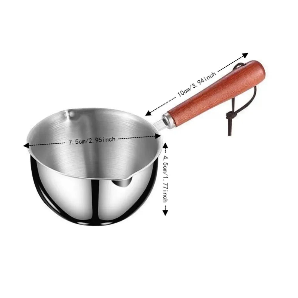 Nixie Mini Milk Warmer Pot 200ml – Stainless Steel Dual Spout