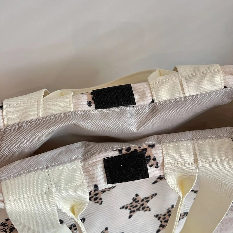 Korean Star Print Single-Shoulder Tote Bag for Girls