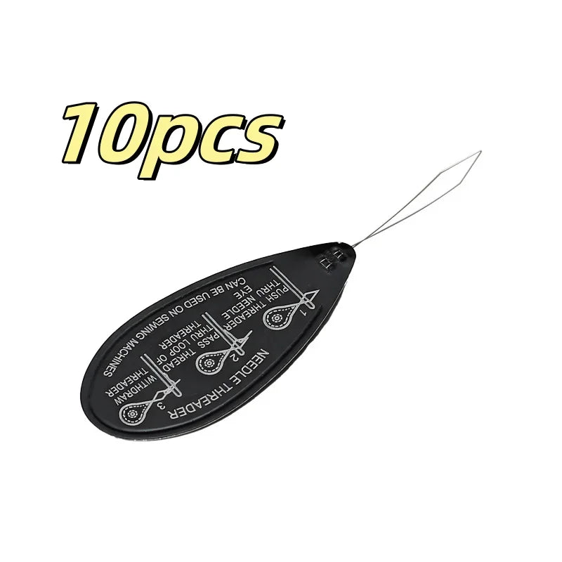 10-Pack Black Sheet Needle Threaders – DIY Sewing Tool Set