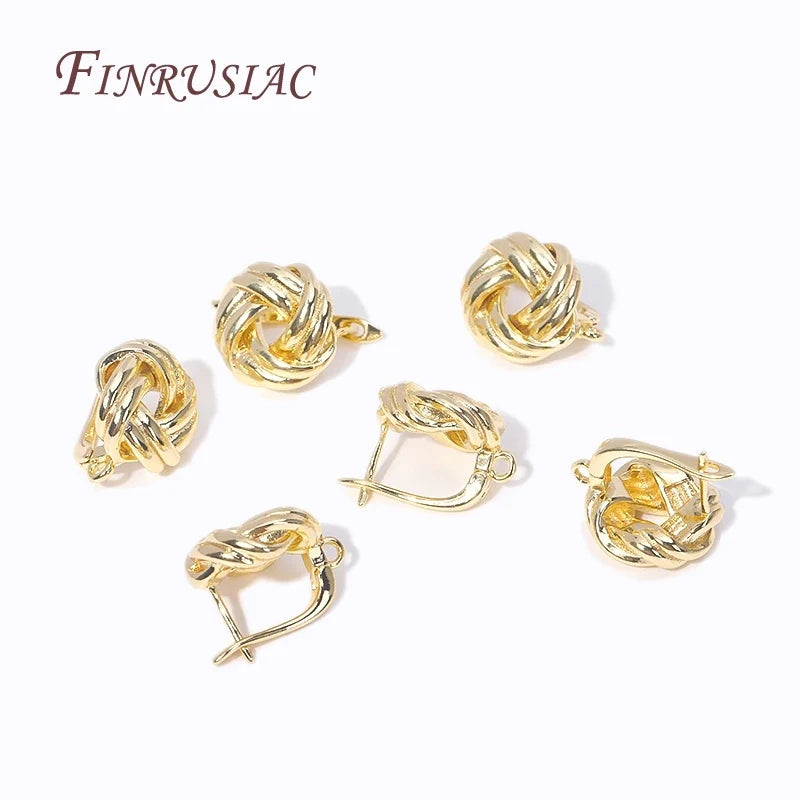 18K Gold Plated Twist Round Earring Clasps – DIY Jewelry Findings