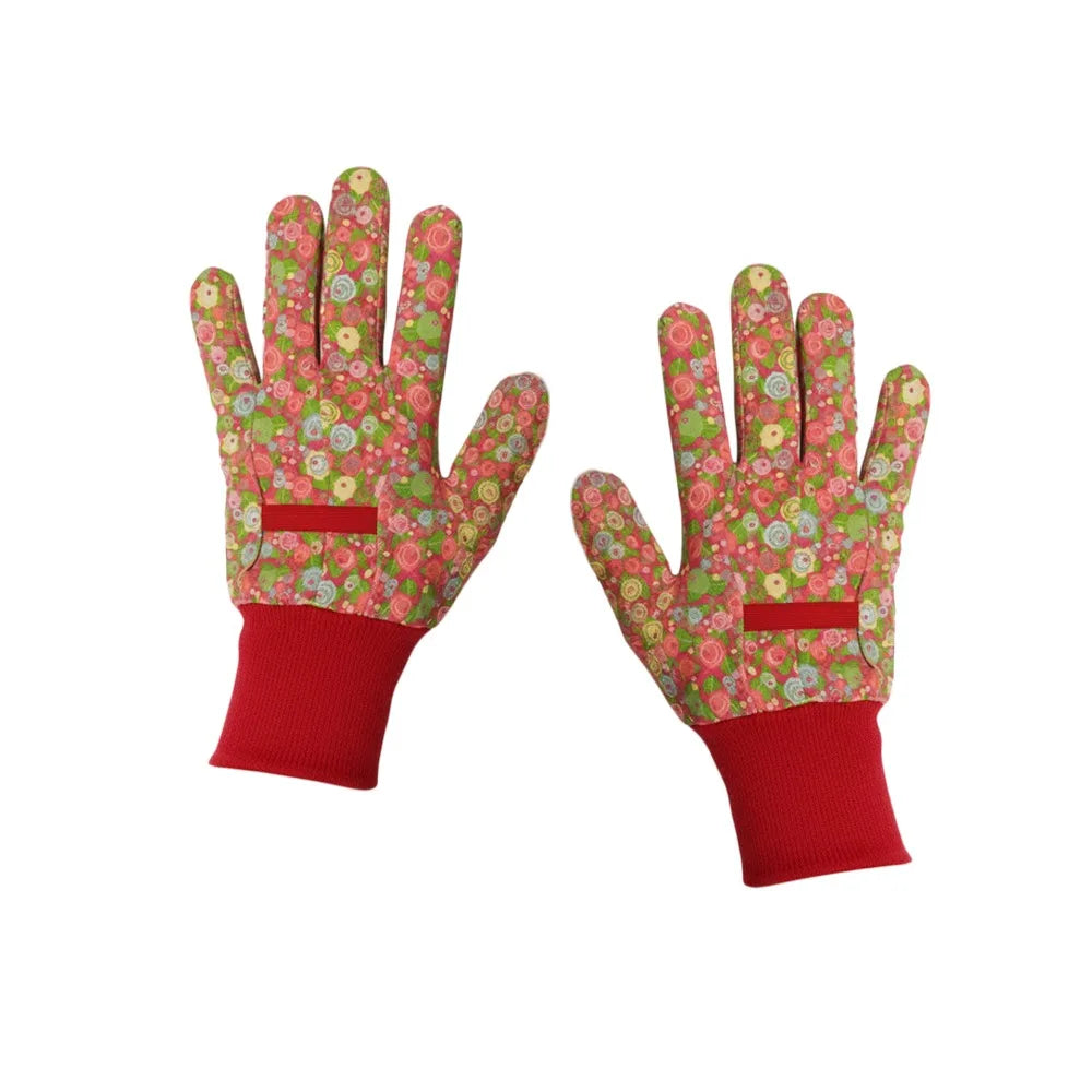 Thorn Proof Floral Gardening Gloves – Breathable Canvas Yard Work