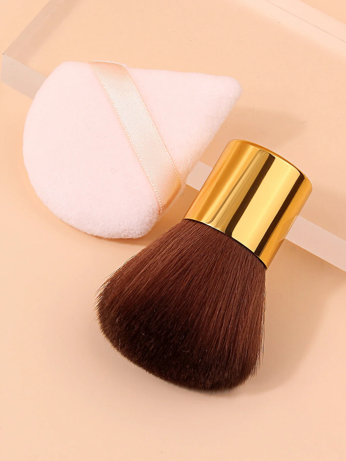 Kabuki Powder Brush & Velvet Puff Set | Foundation & Blush