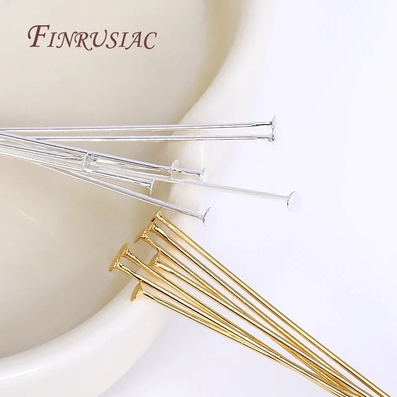 50Pcs 18K Gold Plated Eye & Head Pins – DIY Jewelry Findings