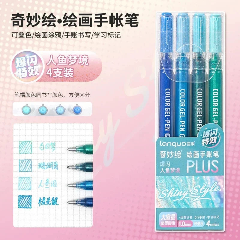 Glitter Gel Pen Set 162 Colors – 0.5mm & 1.0mm Art Pens