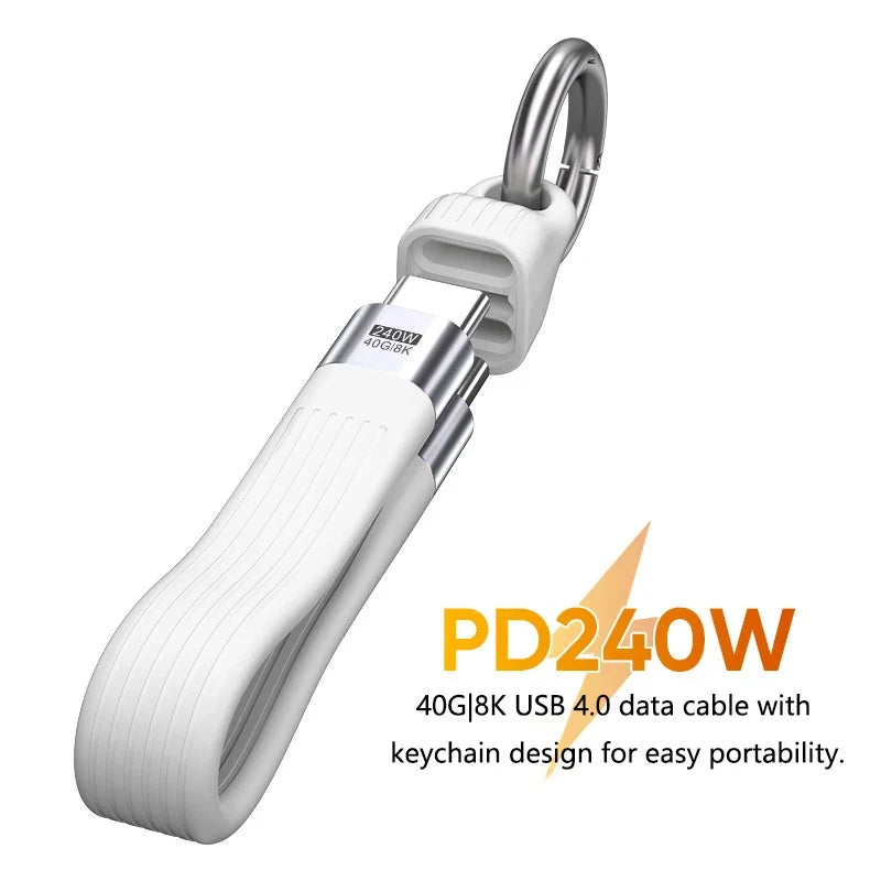 USB4 240W Keychain Cable – 40Gbps USB-C Fast Charge
