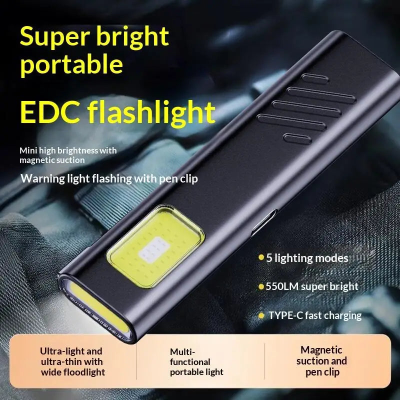 USB Rechargeable LED Flashlight – Dual Mode Pocket Torch