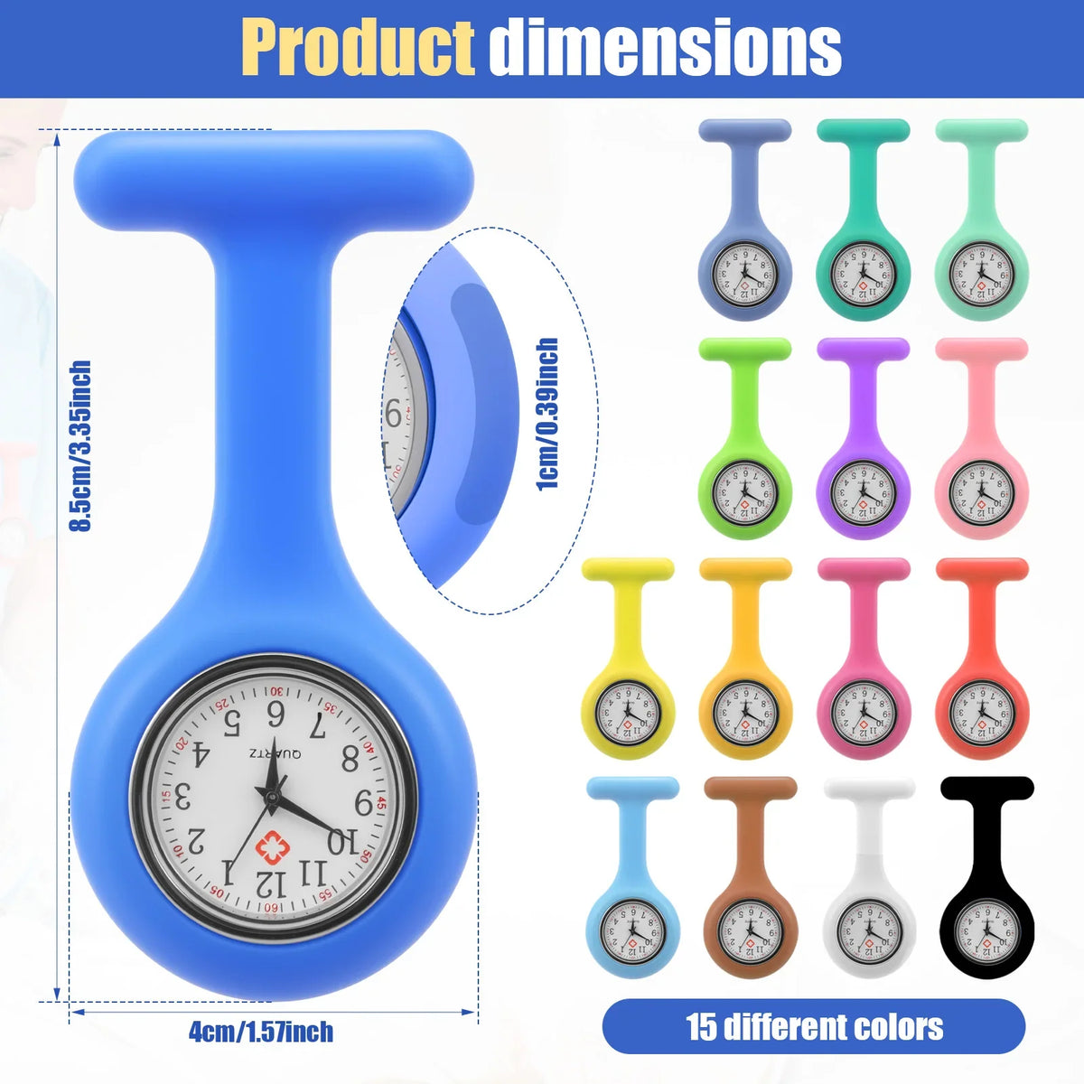 Retractable Clip-On Nurse Pocket Watch Set | 4 or 15 Pcs