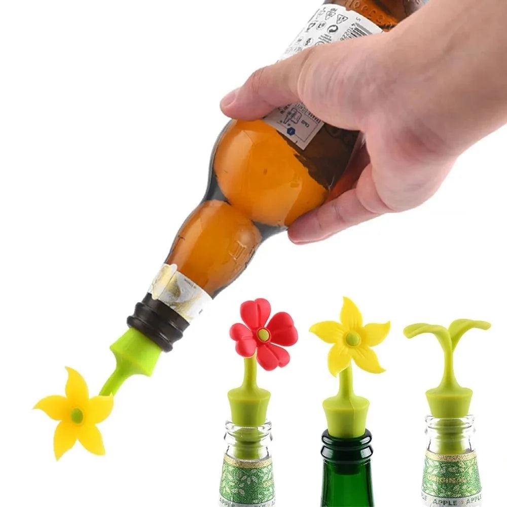 Silicone Wine Bottle Stopper Flower Design – Leak-Proof