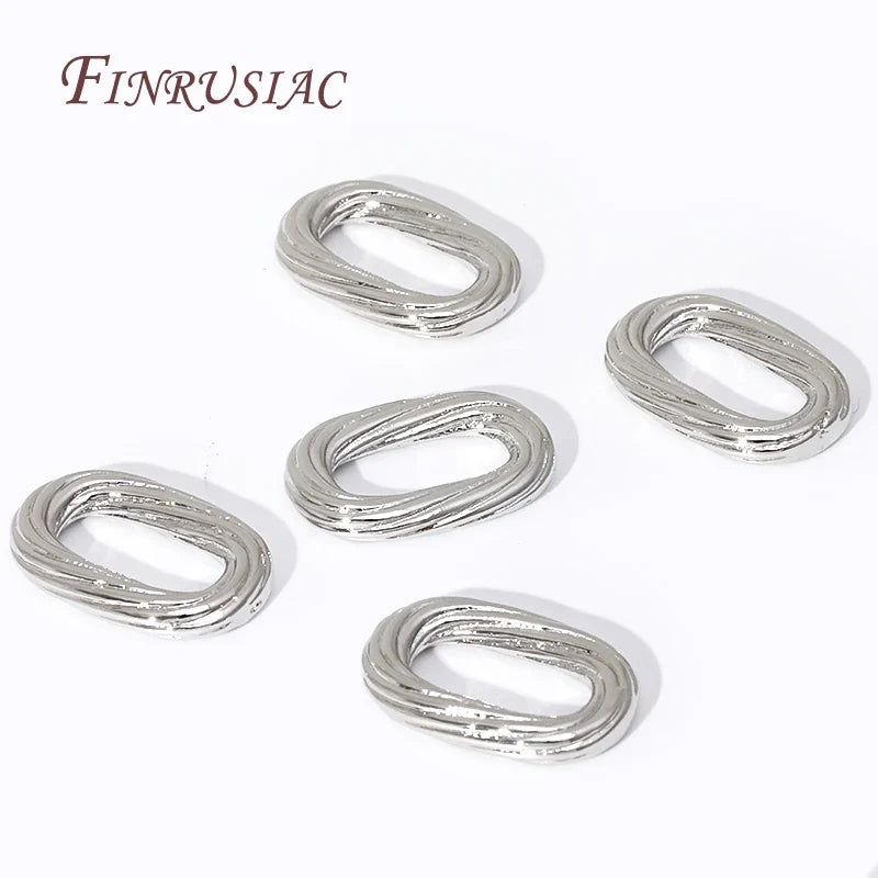 18K Gold Plated Brass Oval Twist Ring Connectors | DIY Jewelry