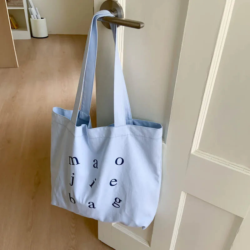 Korean Canvas Tote Bag – Retro Large Capacity Crossbody