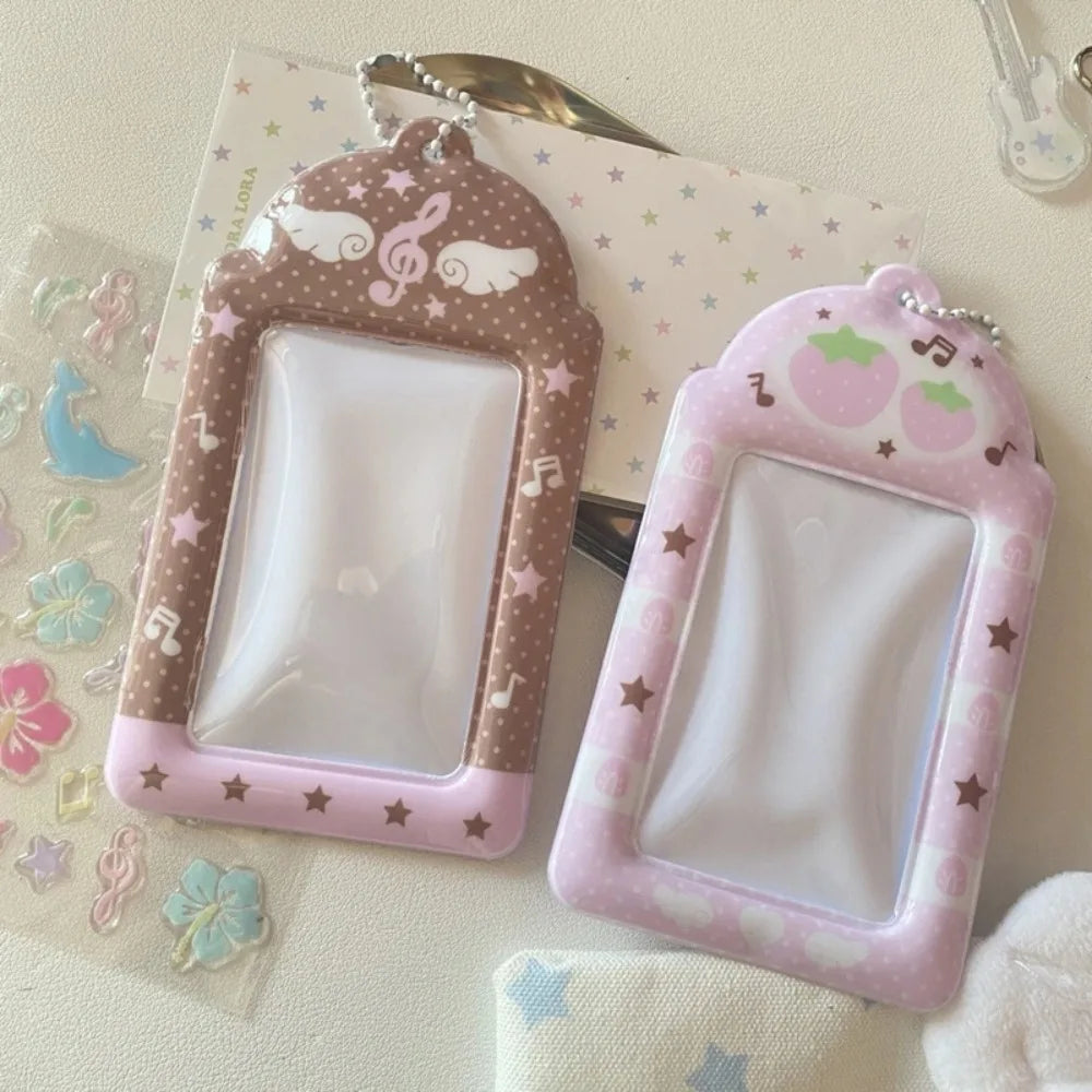 Strawberry Kpop Photocard Holder 3 Inch PVC Sleeve Case