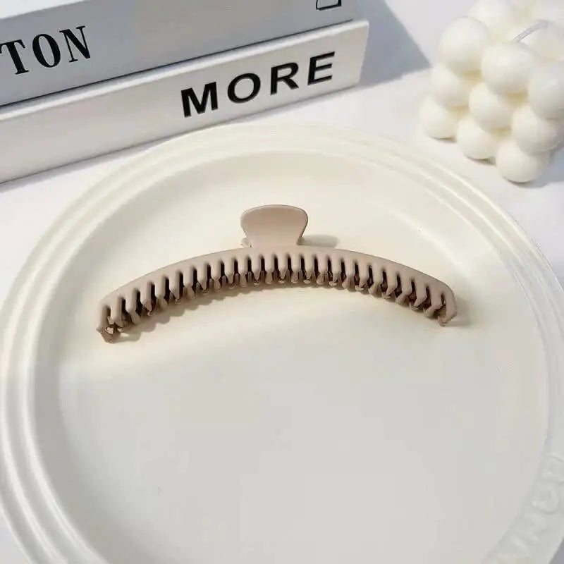 Matte Coffee Large Hair Claw Clip – Korean Shark Clamp
