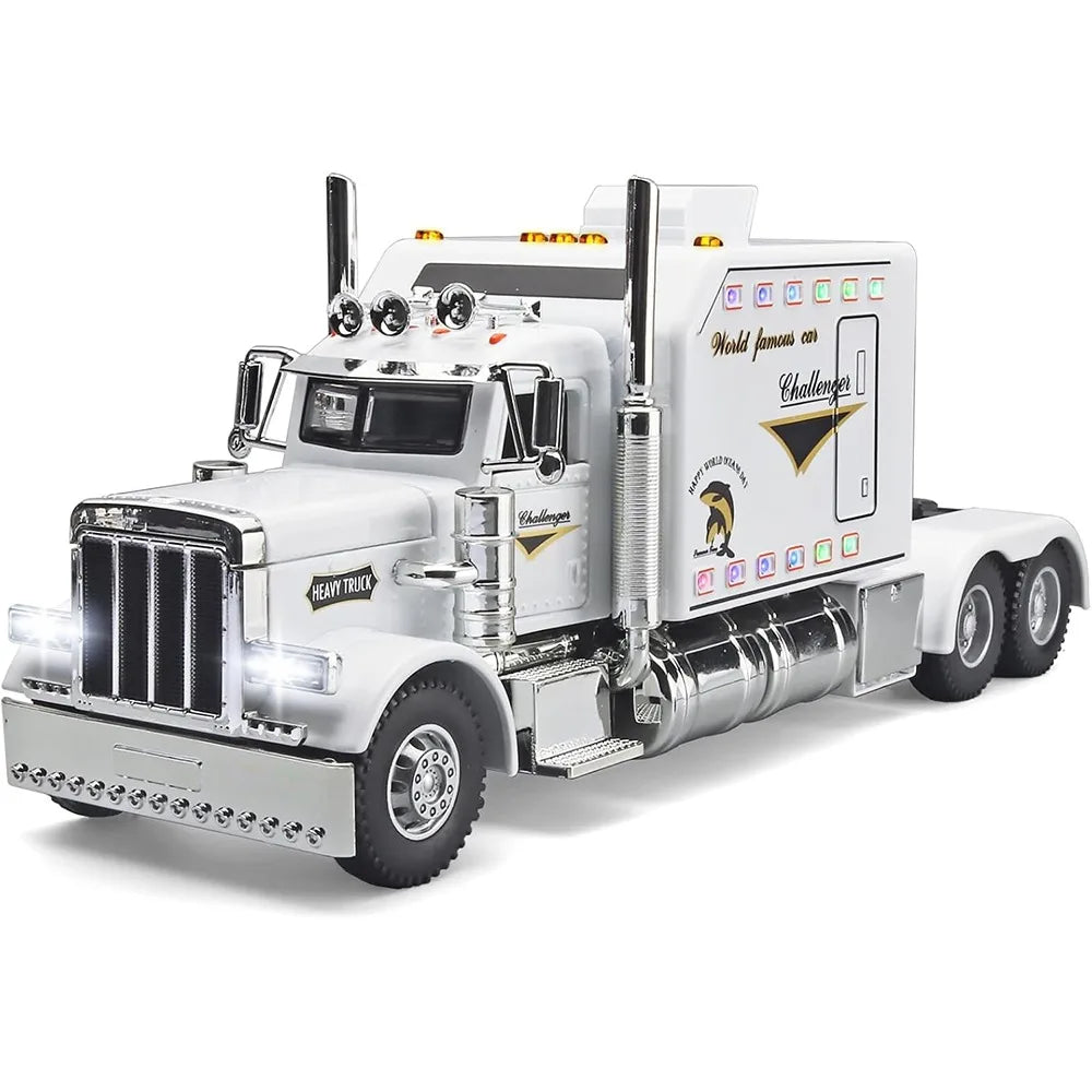 1:24 Diecast American Semi Truck Model with Sound & Light