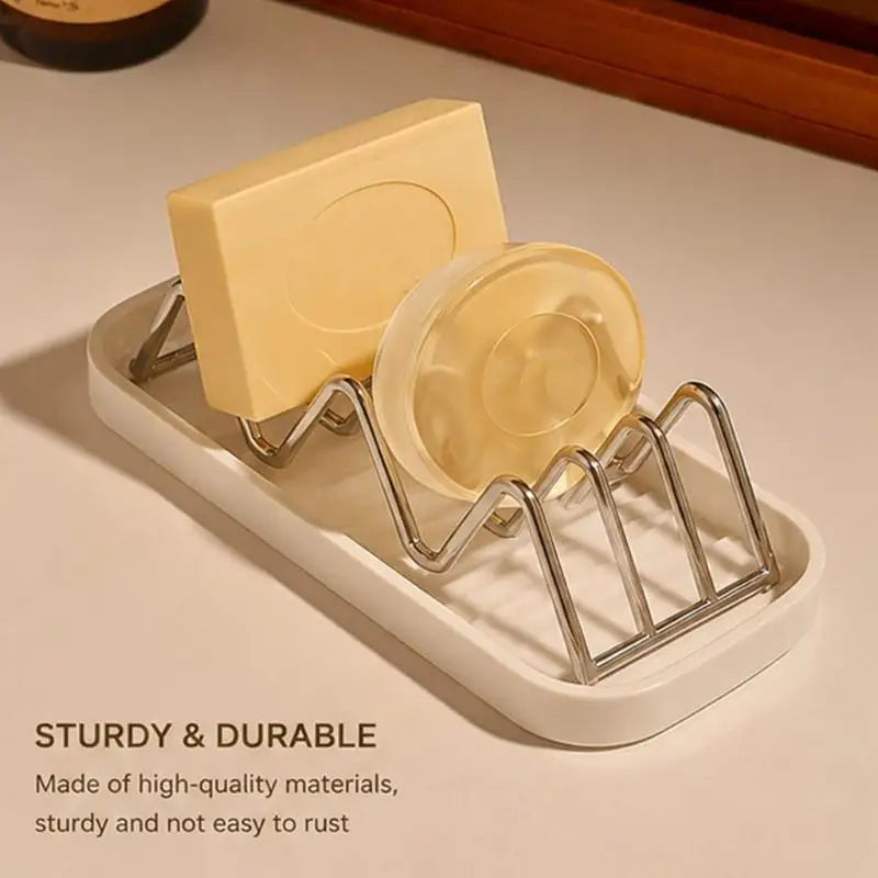 Self-Draining Soap Holder – Rustproof Stainless Steel, No Drill