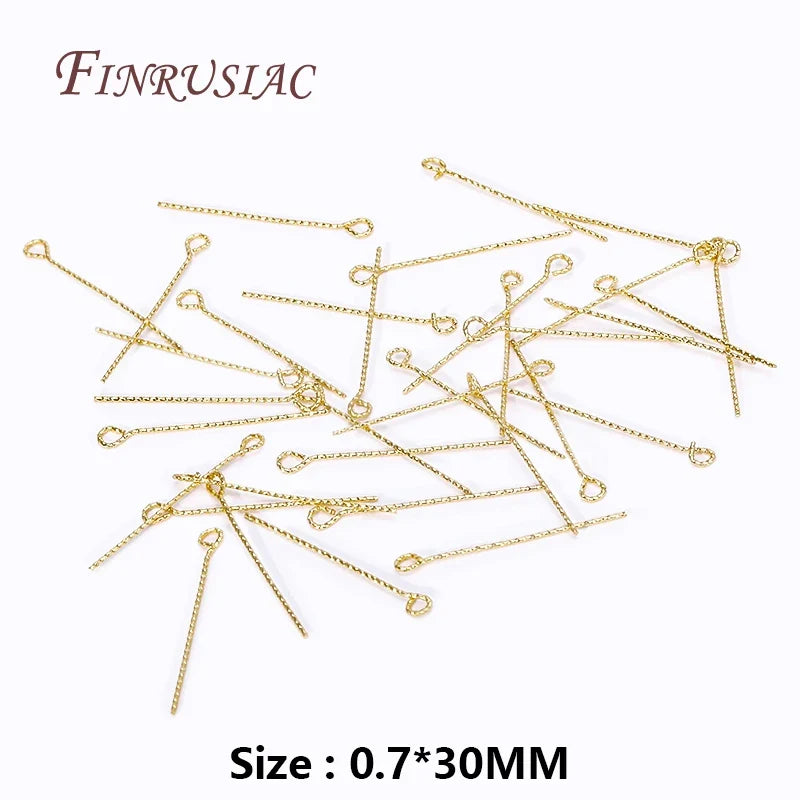 50Pcs 18K Gold Plated Brass Eye Pins – DIY Jewelry Making