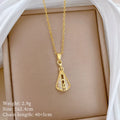 Geometric Pendant Necklace Gold Stainless Steel Clavicle Chain