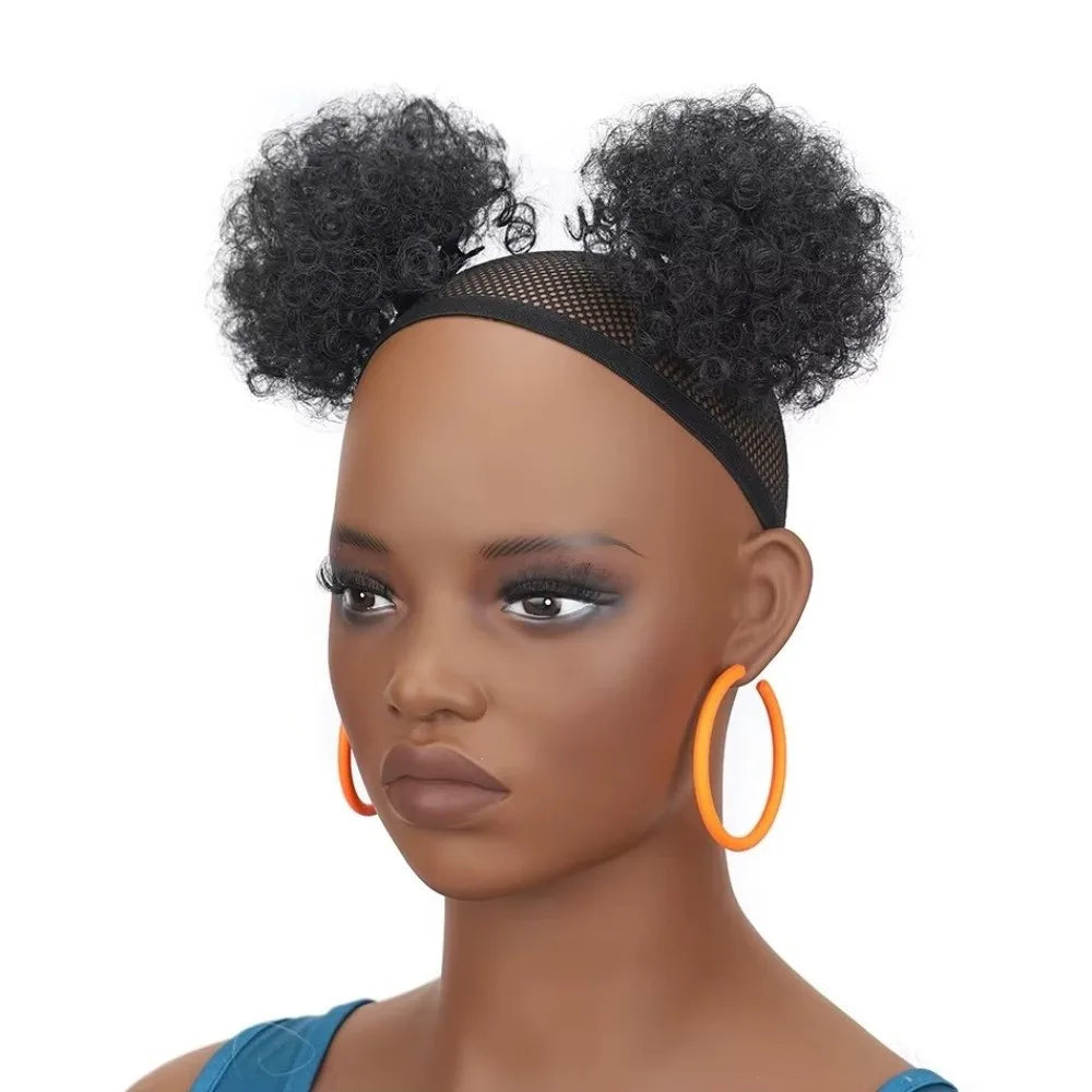2-Pack Afro Puff Hair Buns – Kinky Curly Donut Chignon for Girls