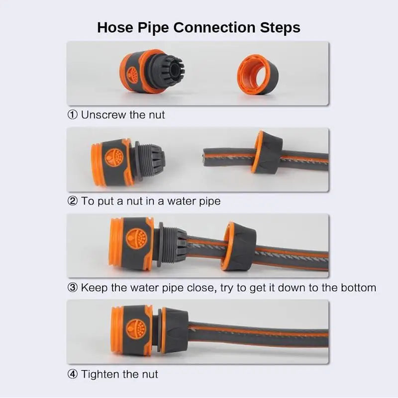 Quick Connect Garden Hose Extension 1/2" 2m Set & Shower Nozzle