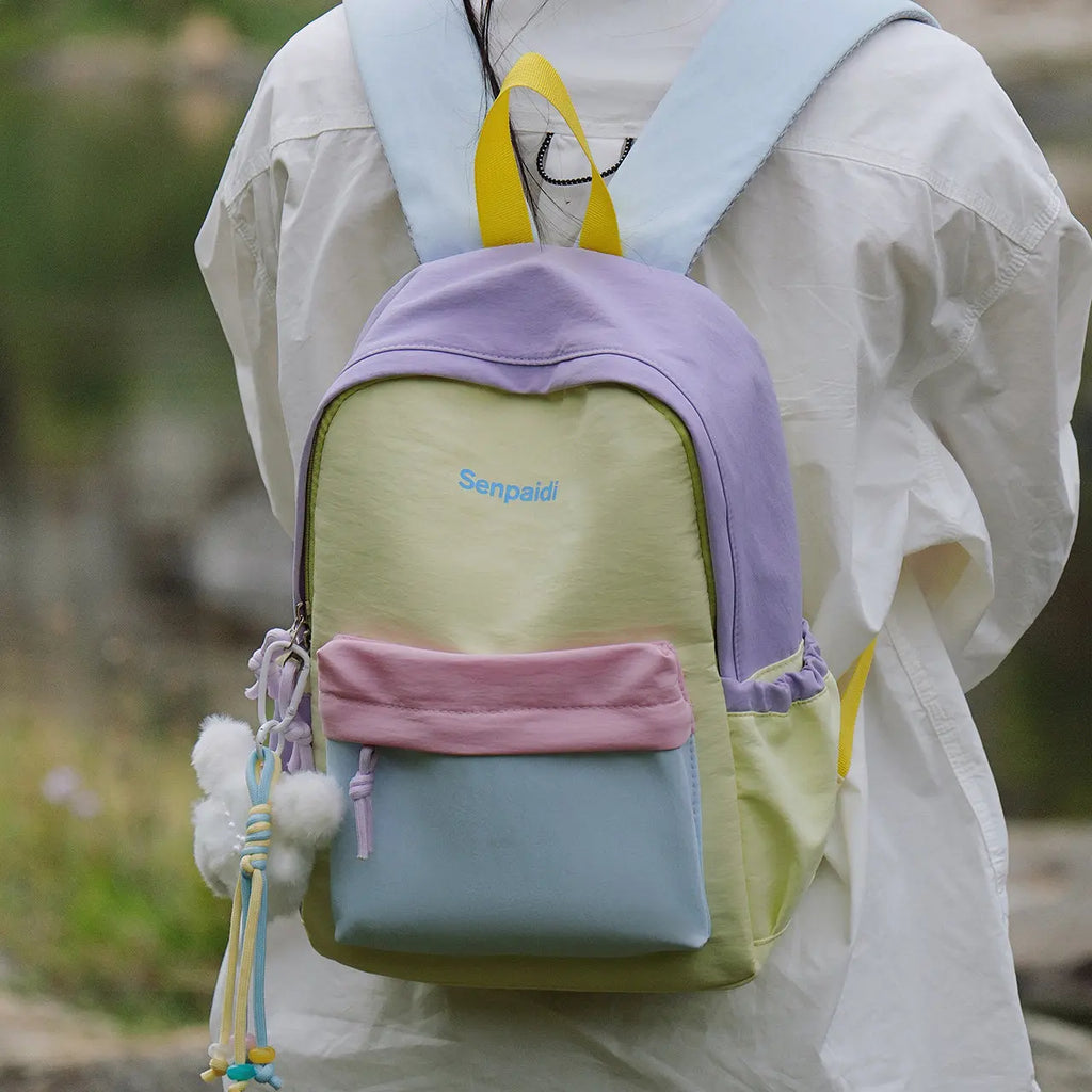 Color-Block Unisex Backpack | Travel & Student Daypack